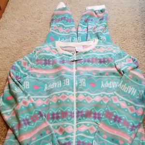 Fleece one piece pajamas